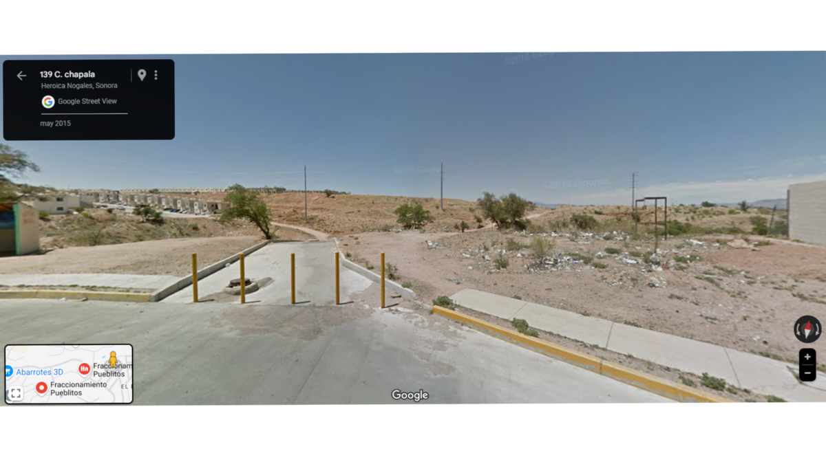 Imagen de la calle Chapala en la colonia Pueblitos, de Nogales, Sonora.