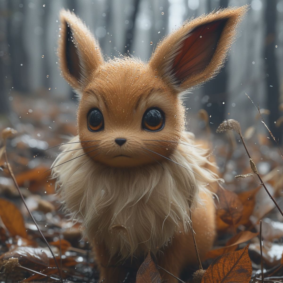 Eevee de Pokémon en versión realista según la Inteligencia Artificial Midjourney