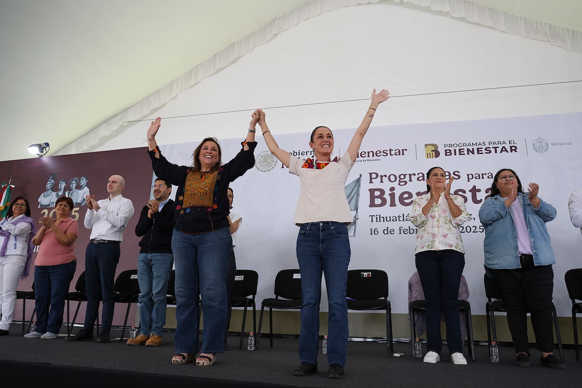 Tihuatlán, Veracruz. 16 de febrero 2025. La presidenta constitucional de los Estados Unidos Mexicanos, la Doctora Claudia Sheinbaum Pardo durante Programas para el Bienestar, Tihuatlán, Veracruz. Foto: /Presidencia