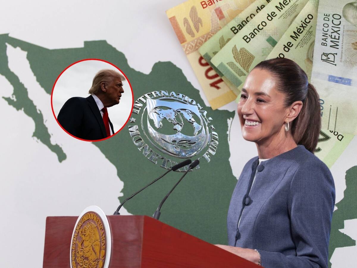 México no coincide con el FMI sobre una posible recesión por aranceles impuestos por Donald Trump. | Crédito: Presidencia MX/EFE/Canva