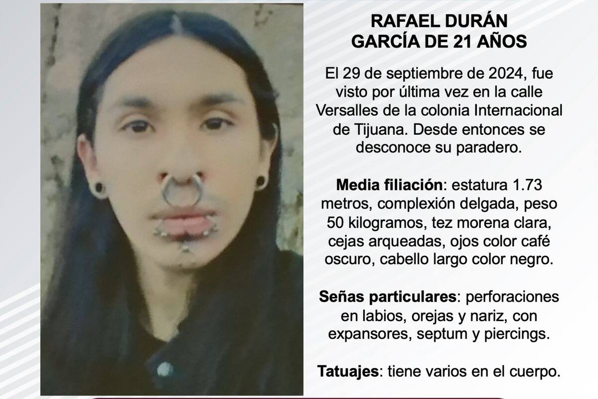 Se busca a Rafael Durán García de 21 años de edad