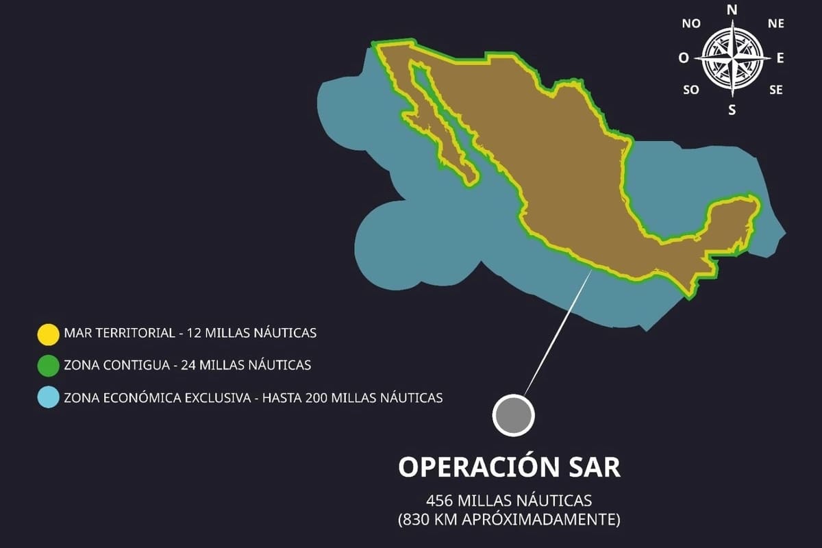 México colabora en operativo de rescate de preseunto sobreviviente en aguas internacionales tras operativo antidrogas de EEUU