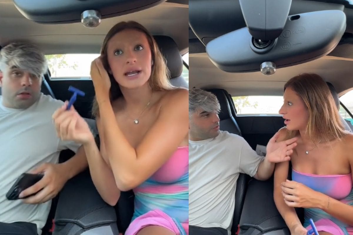 Mujer finge que se depila las cejas para ver la reacción se su novio