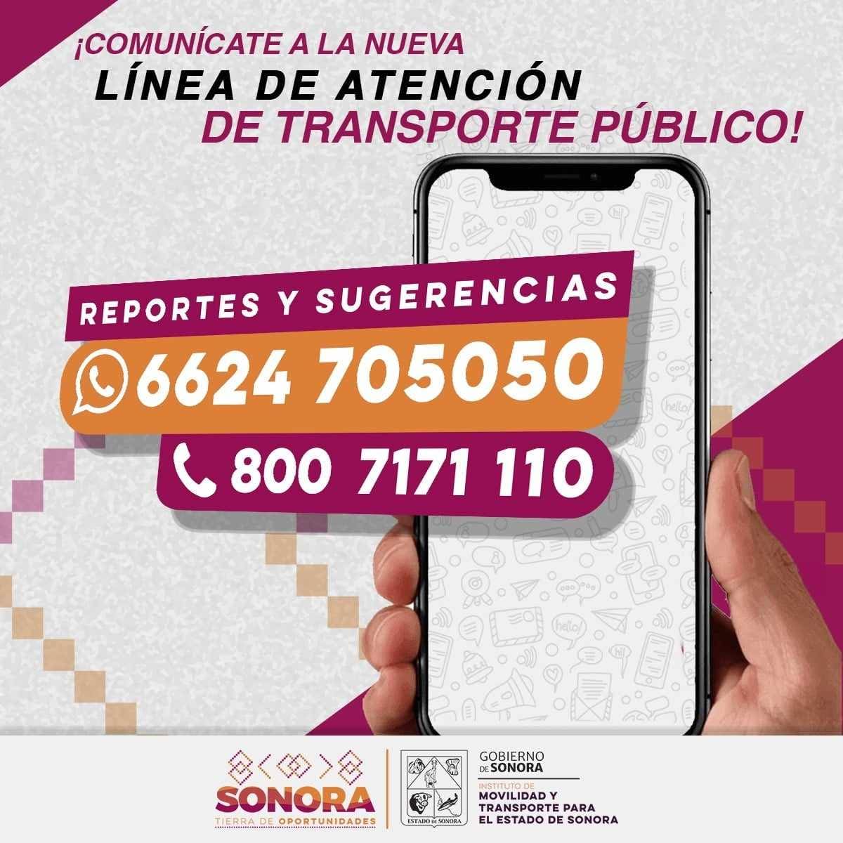 Gobierno de Sonora habilita nuevo WhatsApp para atención ciudadana del Imtes. / IMTES.