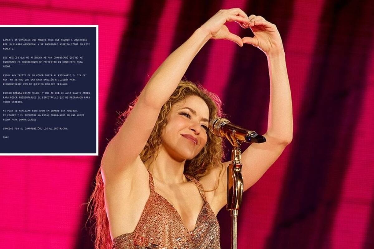 Shakira es hospitalizada de emergencia y suspende concierto en Lima