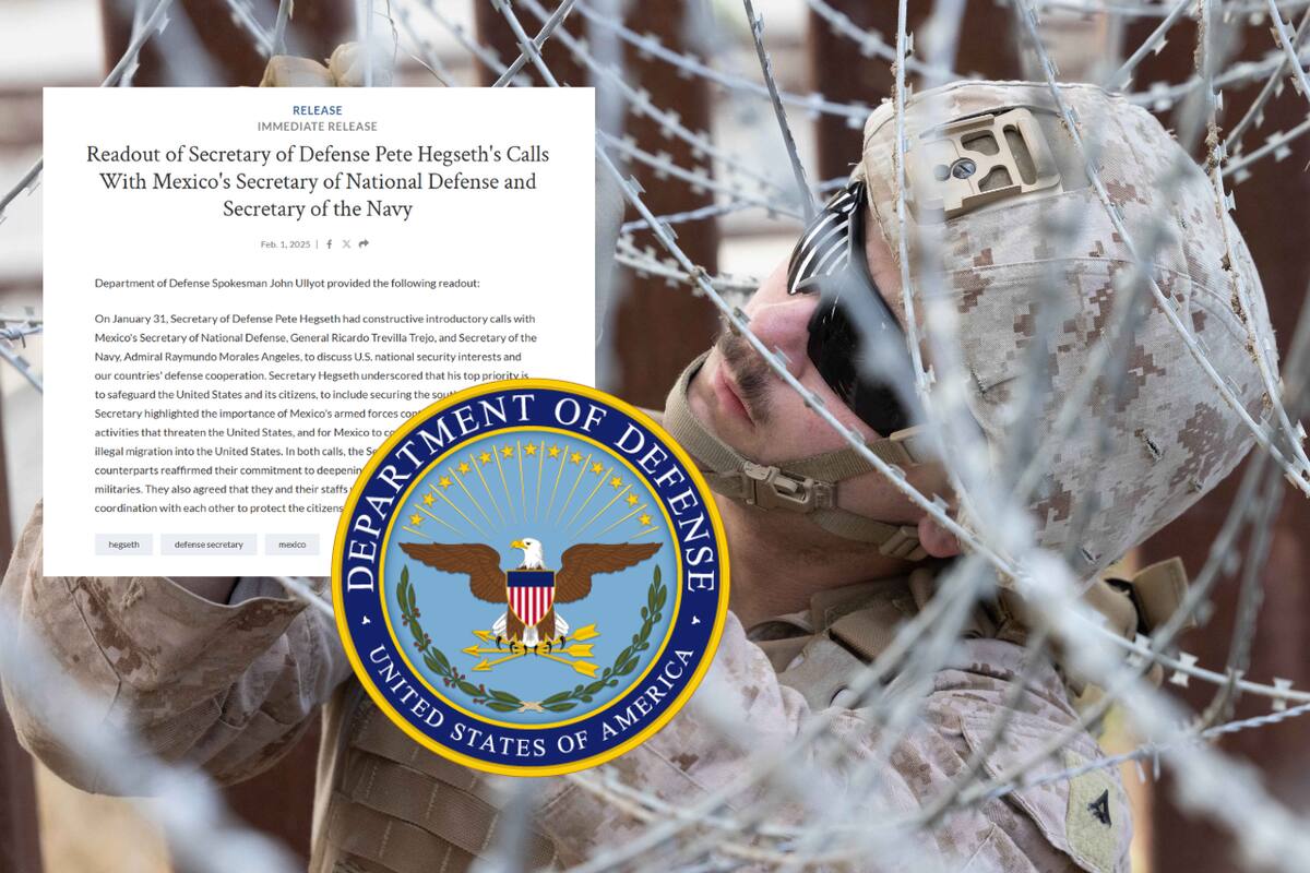 El Secretario del Departamento de Defensa de los Estados Unidos, Pete Hegseth, realizó llamadas introductorias con fuerzas militares de México para abordar temas de seguridad nacional. | Crédito: U.S. Department of Defense/Marine Corps Lance Cpl. Caleb Goodwin