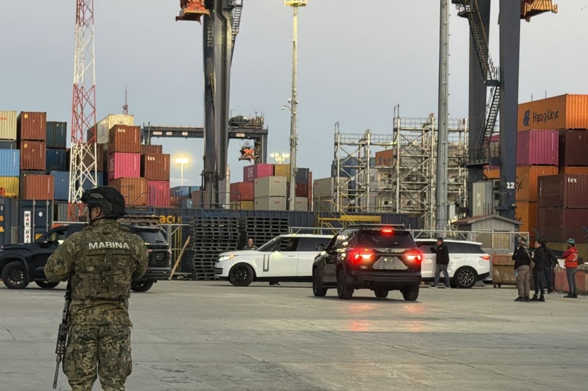 Autoridades federales localizaron autos con reporte de robo dentro de contenedores inspeccionados en la Aduana Marítima; ya investigan su procedencia y destino. Foto: Cortesía