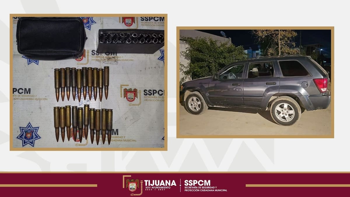 Arresta Policía Municipal a presunto generador de violencia y asegura cartuchos útiles. Foto: Cortesía