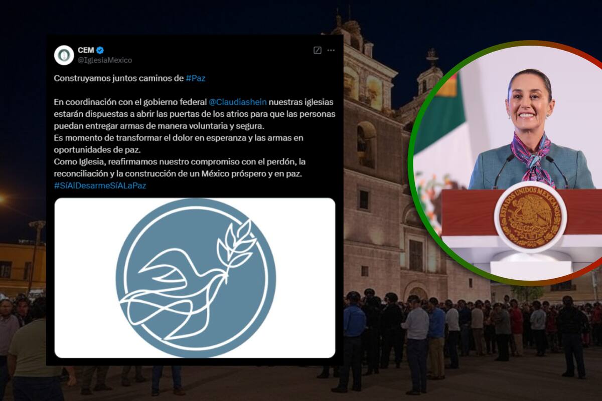 Iglesias serán centros para canje de armas ante programa de Sheinbaum para pacificación del país: CEM