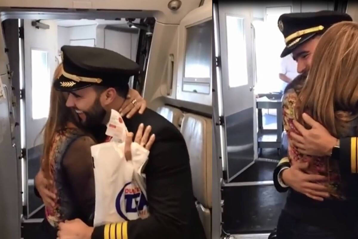 VIDEO: Mamá sube a un avión y descubre que su hijo es el piloto