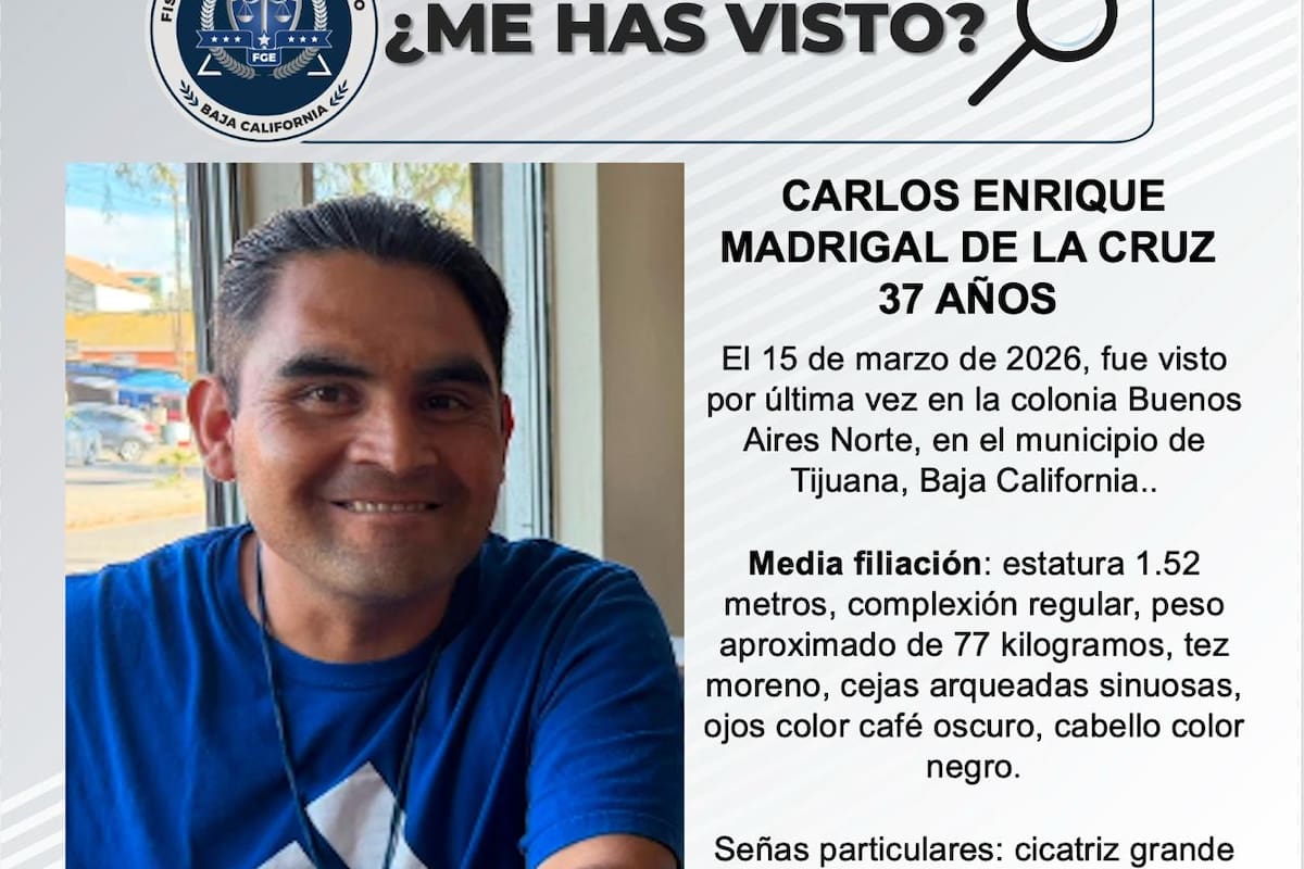 Se busca a Enrique Madrigal de la Cruz de 37 años