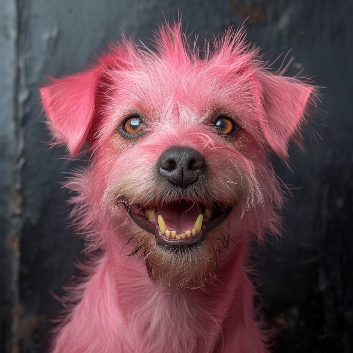 Coraje el perro cobarde como si fuera un perrito del mundo real según la IA
