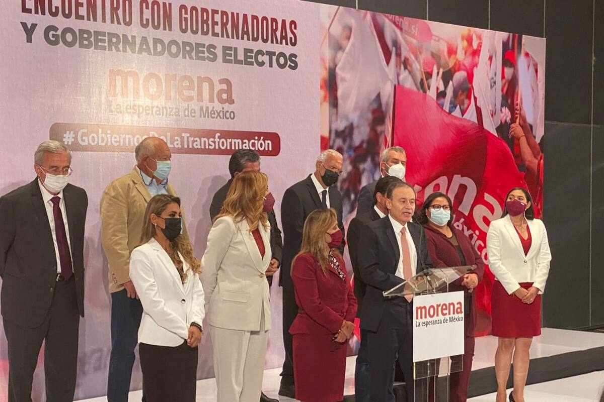 Alfonso Durazo participa en un encuentro con gobernadores electos de Morena