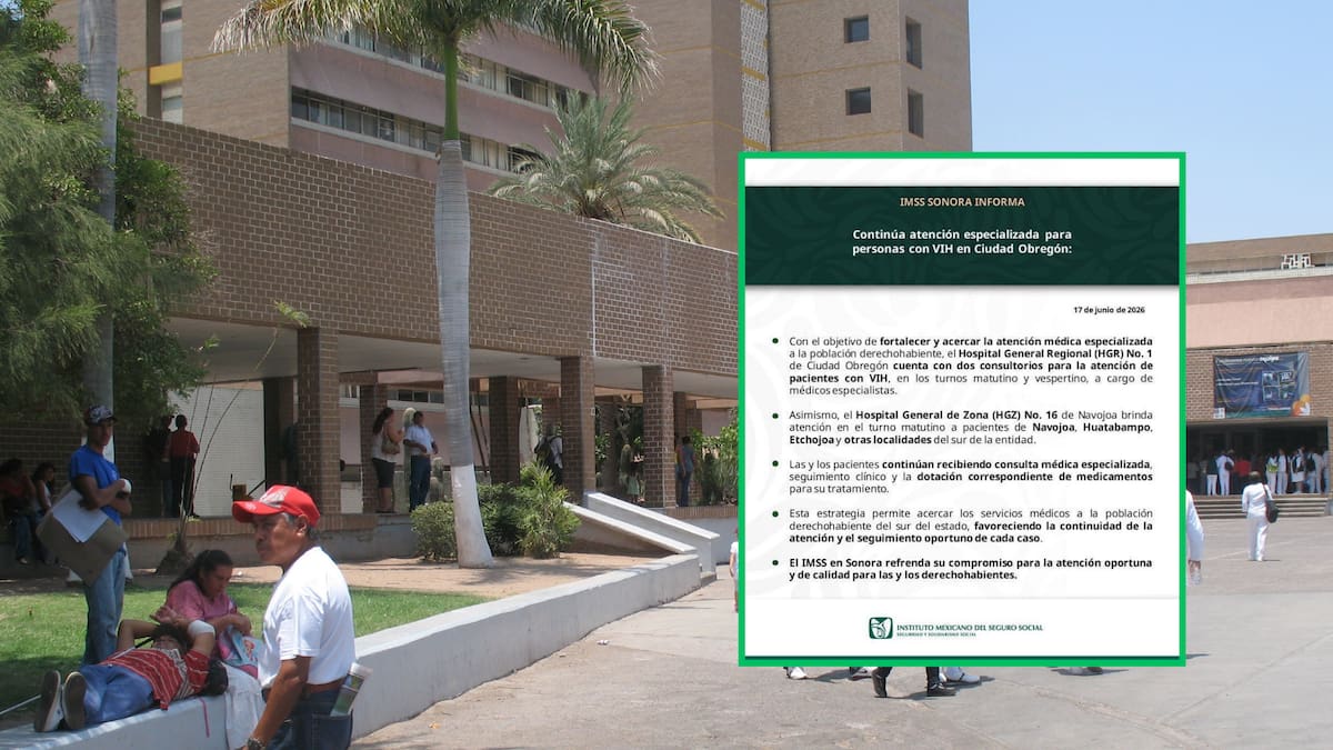 IMSS Sonora niega falta de especialistas para atender a pacientes con VIH en Cajeme y Navojoa