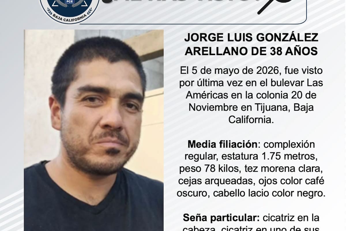 Se busca a Jorge Luis González Arellano de 38 años