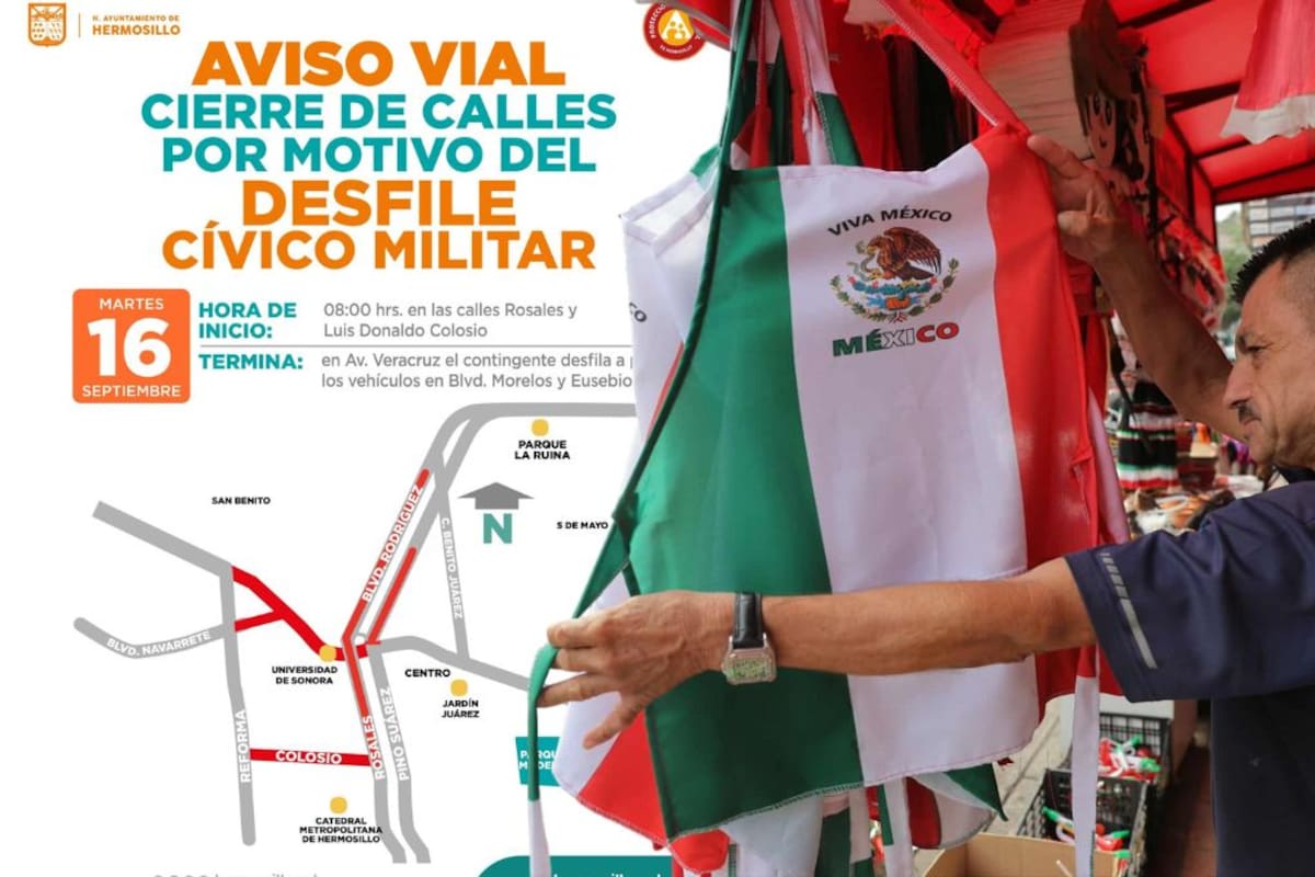 Refuerza Tránsito operativo vial para “El Grito” y Desfile Cívico Militar en Hermosillo