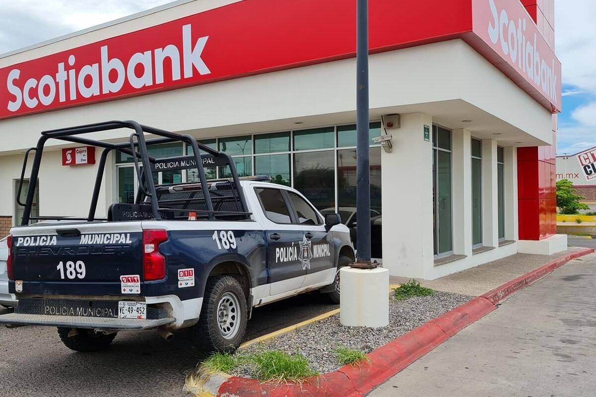 Reportan asalto en una sucursal bancaria en Hermosillo