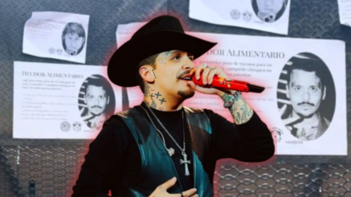 Christian Nodal aparece en tendederos del 8M en CDMX, donde manifestantes lo señalan como “deudor alimentario” y muestran su apoyo a Cazzu