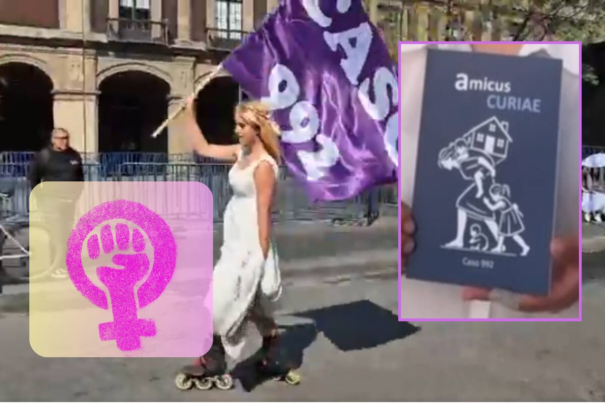 Mujeres exigen a la SCJN justicia contra la violencia vicaria: Entregan amicus curiae con vestidos de novia