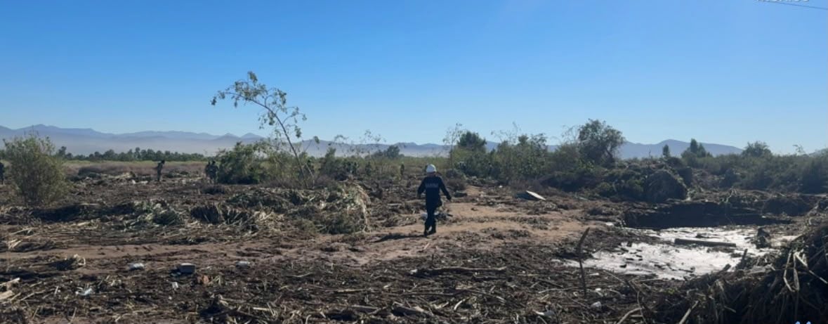 La Secretaría de Marina mantiene búsquedas terrestres y acuáticas en Maneadero y Estero Beach para localizar a personas no localizadas tras la tormenta Rachel. Foto: Cortesía