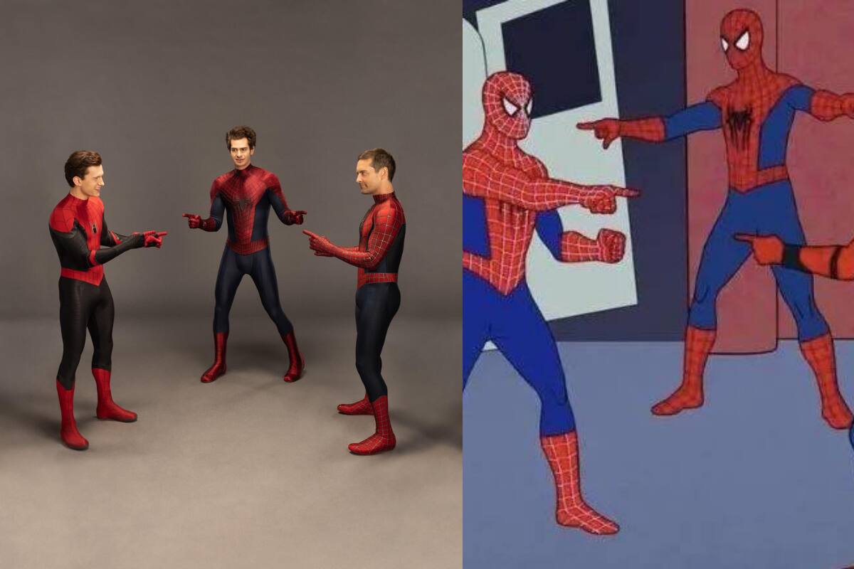 Tom Holland, Tobey Maguire y Andrew Garfield recrean icónico meme de Spider-Man