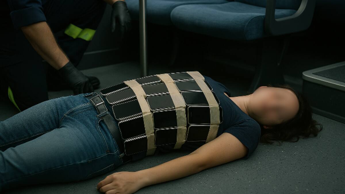Joven muere asfixiada en autobús: llevaba 26 iPhones pegados al cuerpo en presunto intento de contrabando