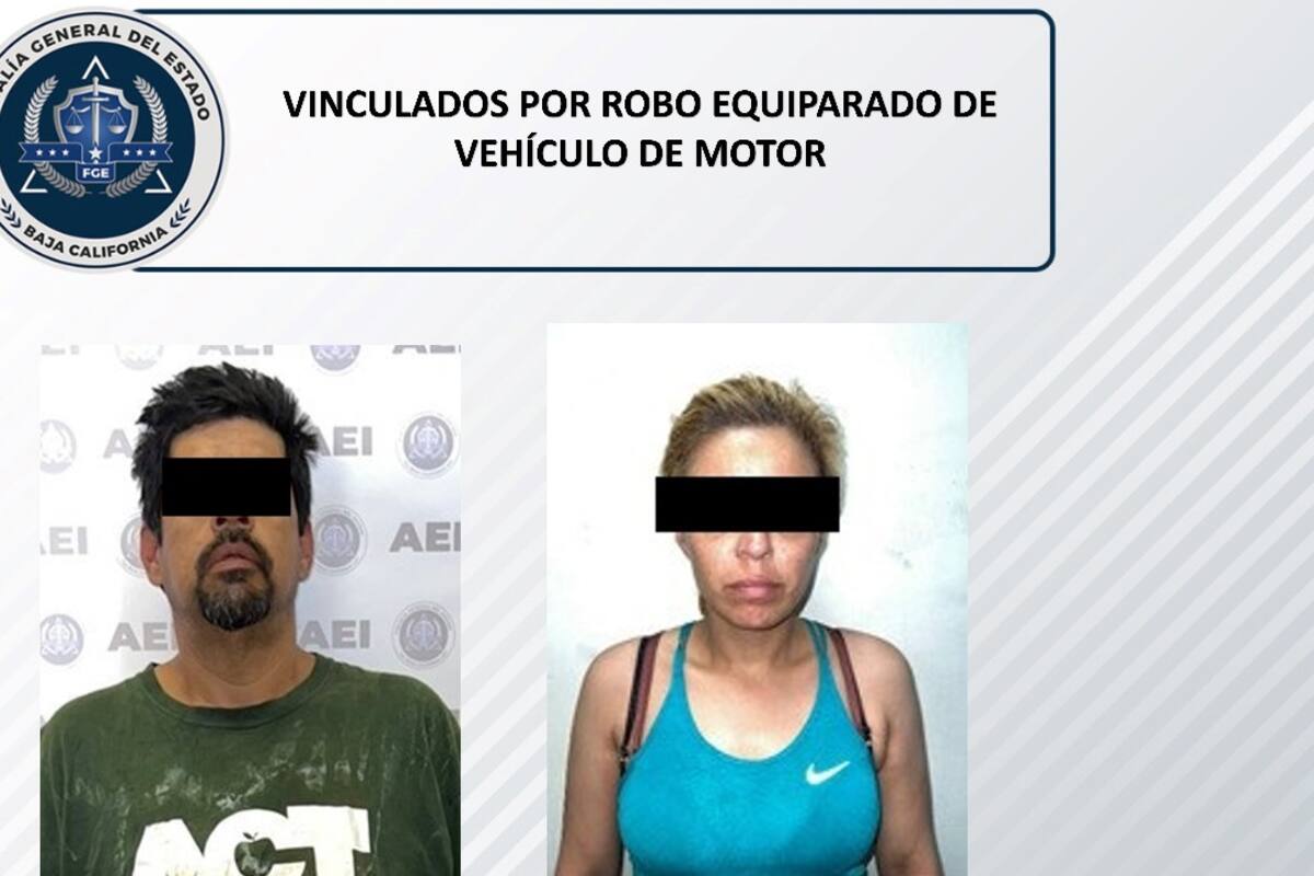 Pareja es procesada y encerrada por robo de auto
