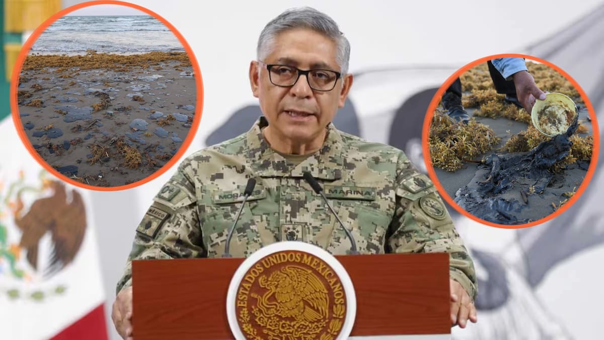 Gobierno federal identificó tres fuentes del derrame en el Golfo de México: un barco que vertió ilegalmente frente a Coatzacoalcos y dos chapopoteras naturales, una de ellas con emanaciones intensificadas en el complejo Cantarell