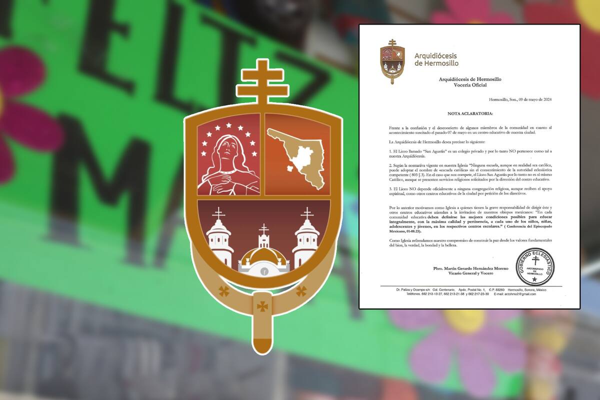 Arquidiócesis de Hermosillo se expresa sobre escuela en polémica por Día de las Madres