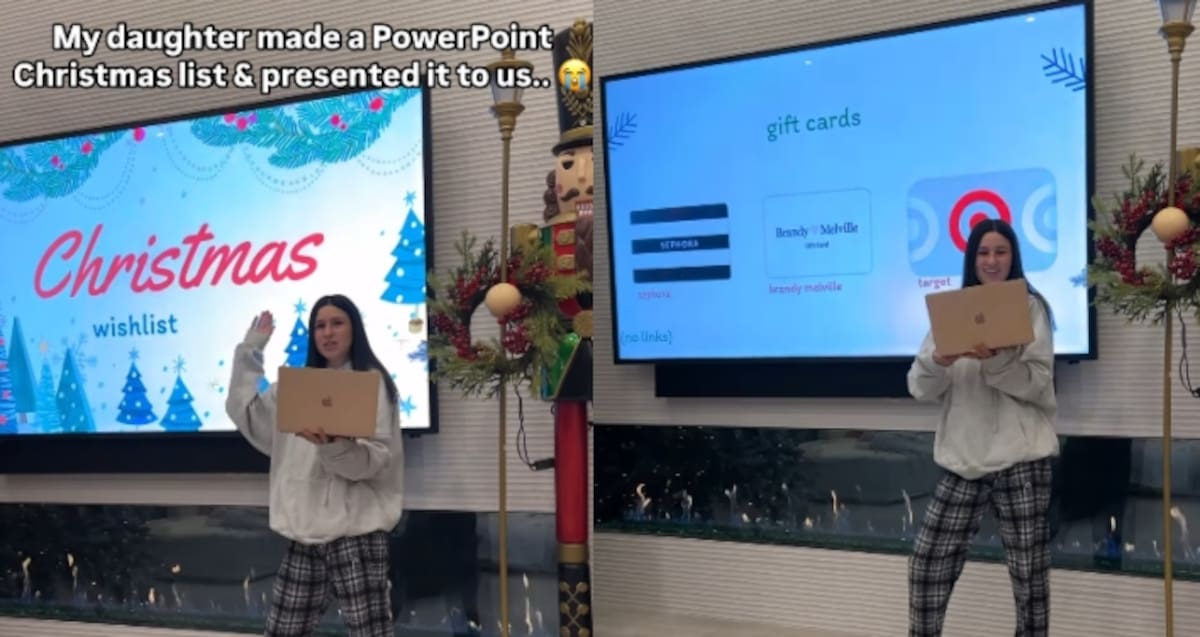 Adolescente se hace viral con una ingeniosa presentación en PowerPoint para pedir regalos de Navidad
