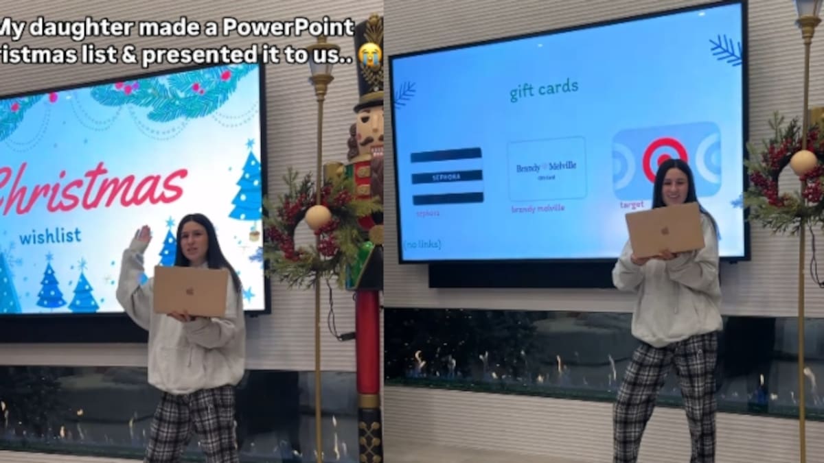 Adolescente se hace viral con una ingeniosa presentación en PowerPoint para pedir regalos de Navidad