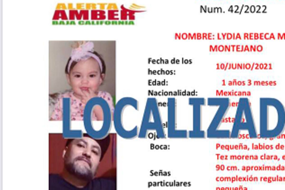 Localizan a la pequeña Lydia Rebeca Macías Montejano