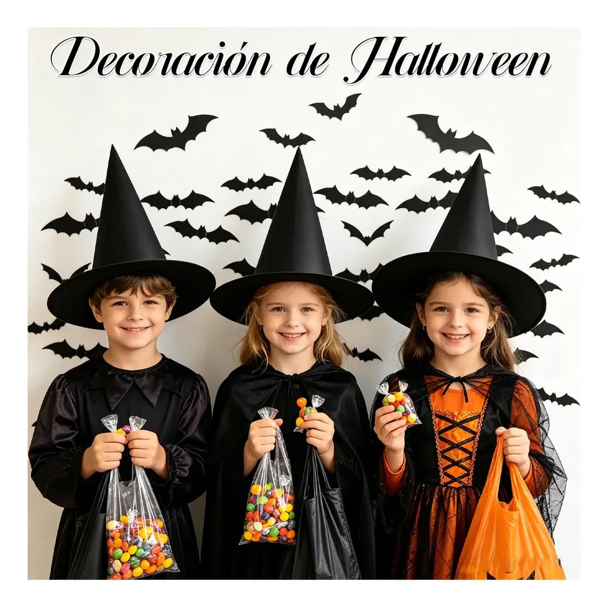 20 sombreros de bruja plegables y 60 murciélagos | Mercado Libre