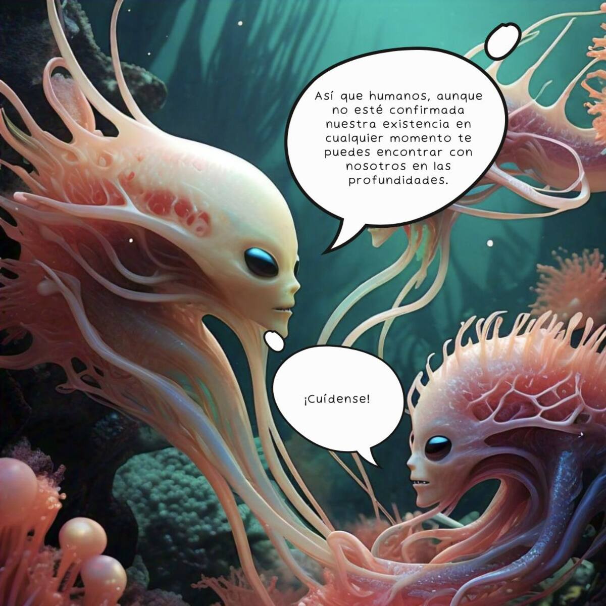 Así sería la vida alienígena adaptada para vivir en el mar según la Inteligencia Artificial