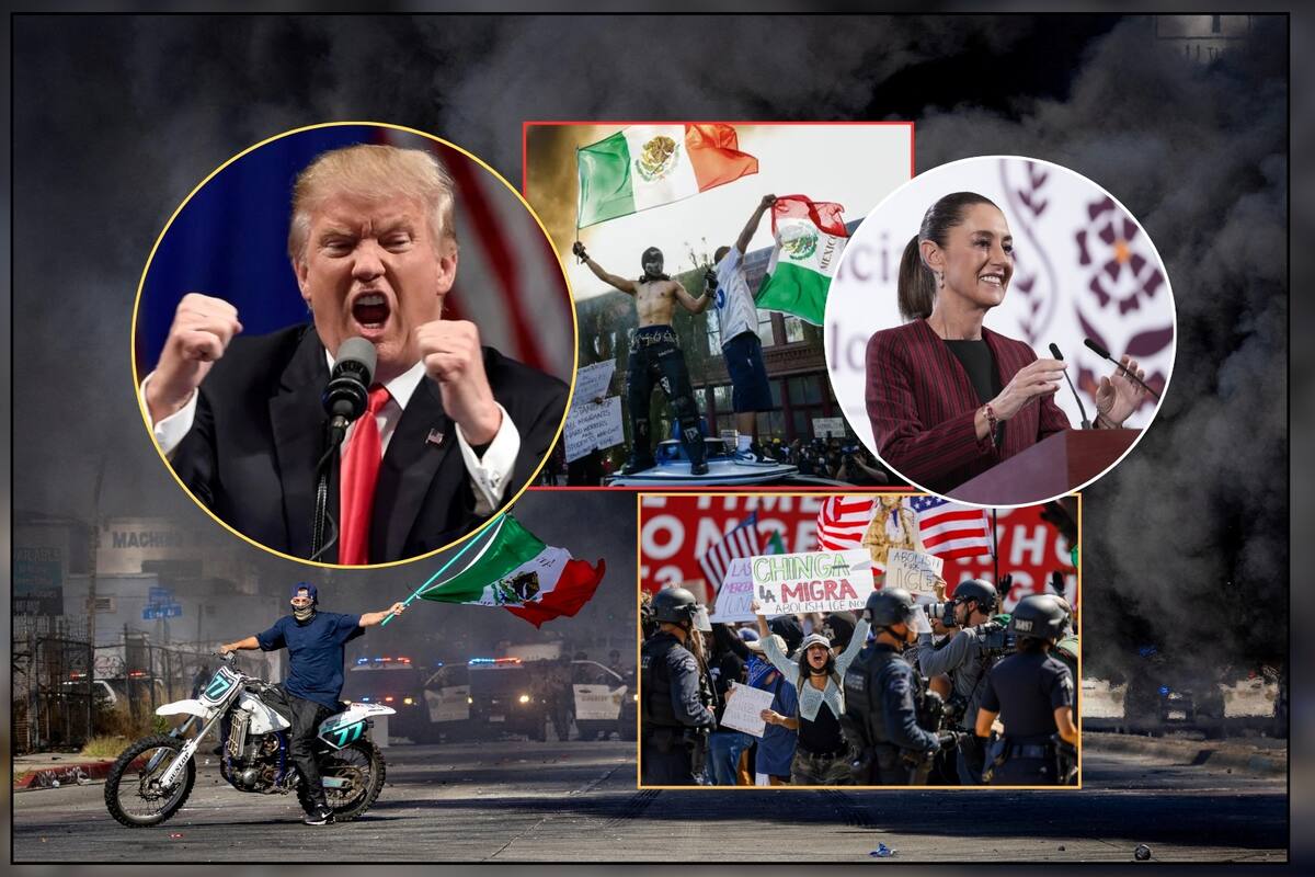 “Aquí estamos y no nos avergüenza”: La bandera mexicana se convirtió en un símbolo de resistencia migrante en las protestas de Los Ángeles, aunque los simpatizantes de Trump lo ven como una traición hacia EEUU