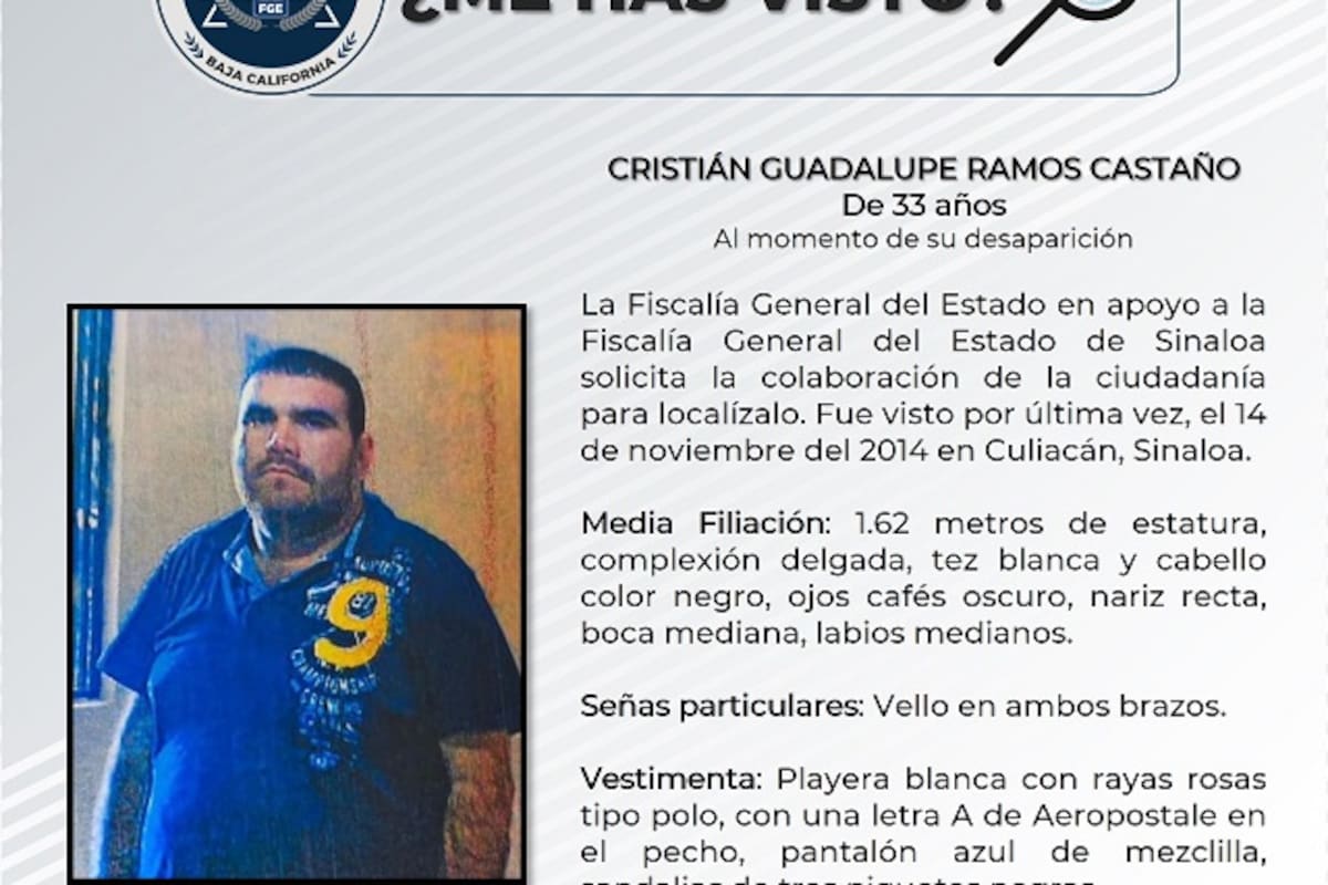 Buscan en Mexicali a tres hombres desaparecidos hace una década en Sinaloa