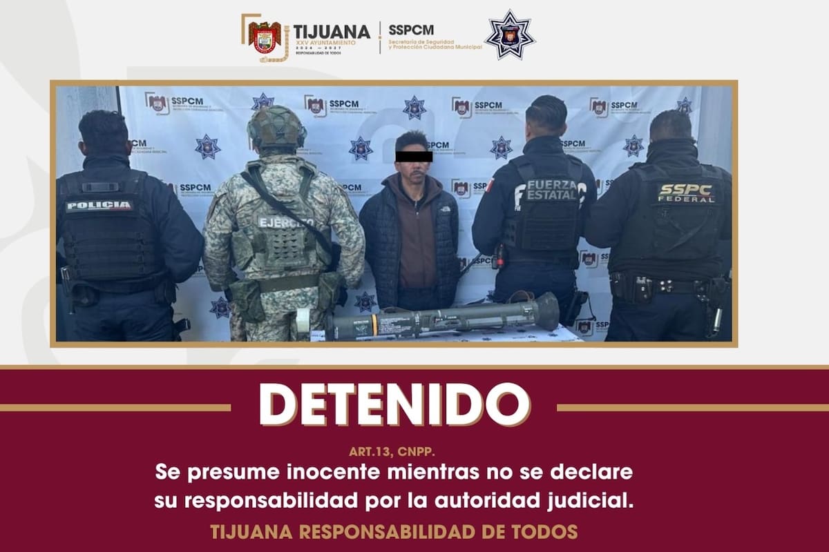 Detienen a hombre con lanzacohetes y orden de aprehensión por homicidio en Sánchez Taboada