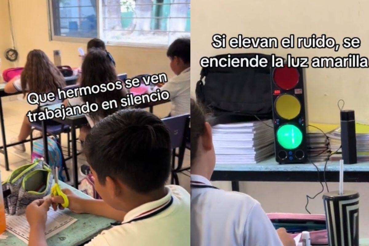 Coloca un semáforo del silencio que indica cuando sus alumnos de primaria hacen mucho ruido y se hace viral