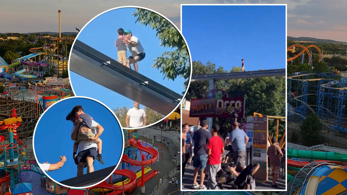 Video muestra el dramático rescate de un niño que desapareció y encontraron a 6 metros de altura, arriba del Monorriel en un parque de diversiones de Pensilvania