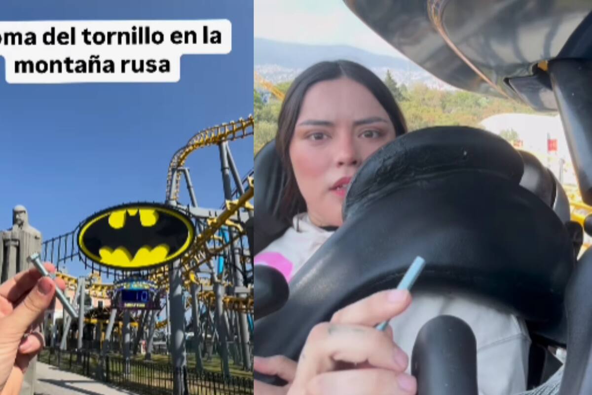 ‘Ve, se me cayó esto’: Influencer Omahi bromea con un tornillo en la Montaña Rusa de Batman en Six Flags