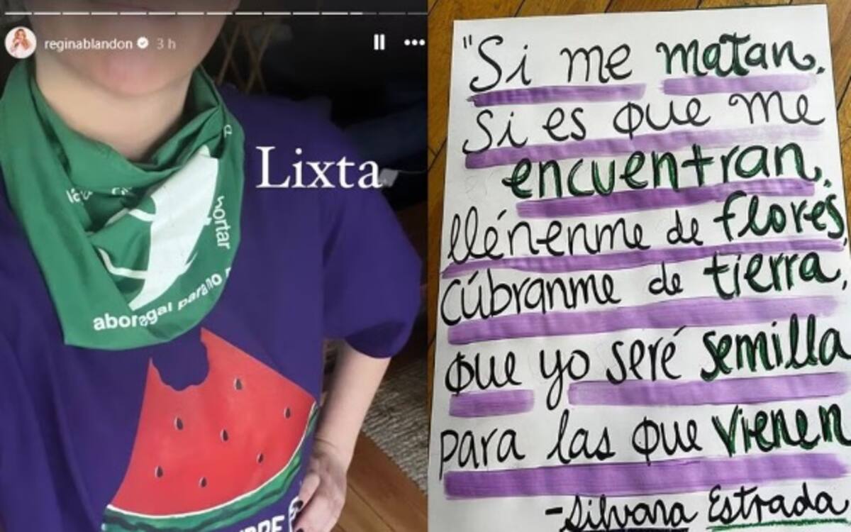 Regina Blandon es parte de las manifestaciones del 8M FOTO: INSTA