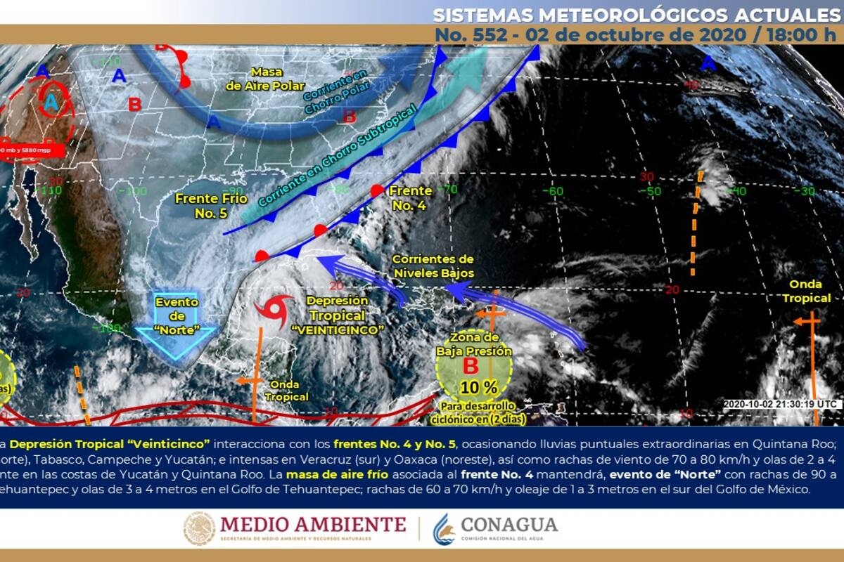 Se forma la tormenta tropical Gamma y se dirige a la península de Yucatán