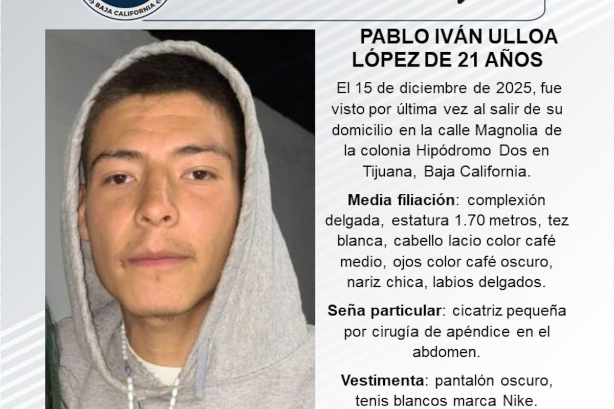 Se busca a Pablo Iván Ulloa López de 21 años de edad