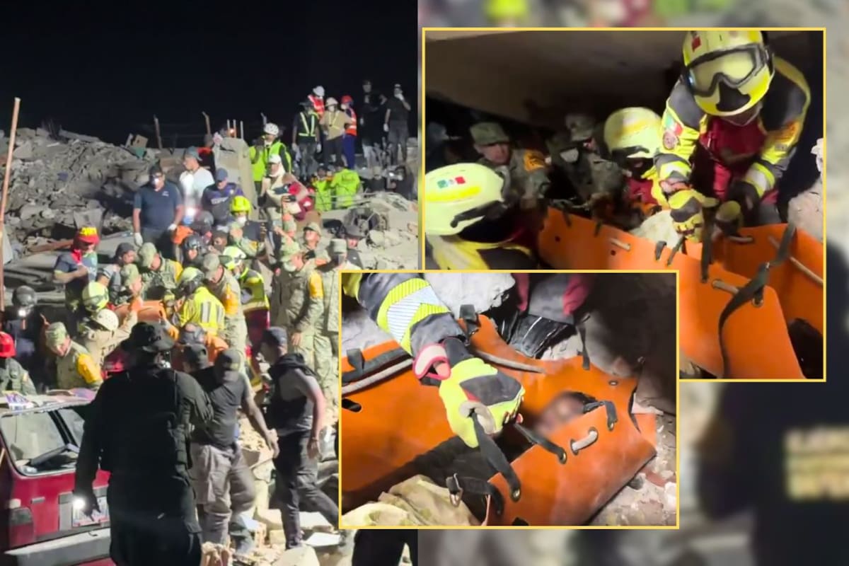 Ejército Mexicano rescata con vida a un menor atrapado entre los escombros tras seis horas de labores en La Guaira, una de las zonas más afectadas por los sismos en Venezuela