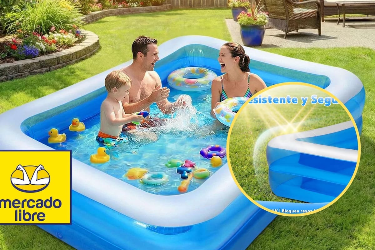 Consigue la alberca familiar LASPANG con resbaladilla incluida de 205x150x50 cm por solo $449 MXN en Mercado Libre aprovechando su capacidad de 800 litros