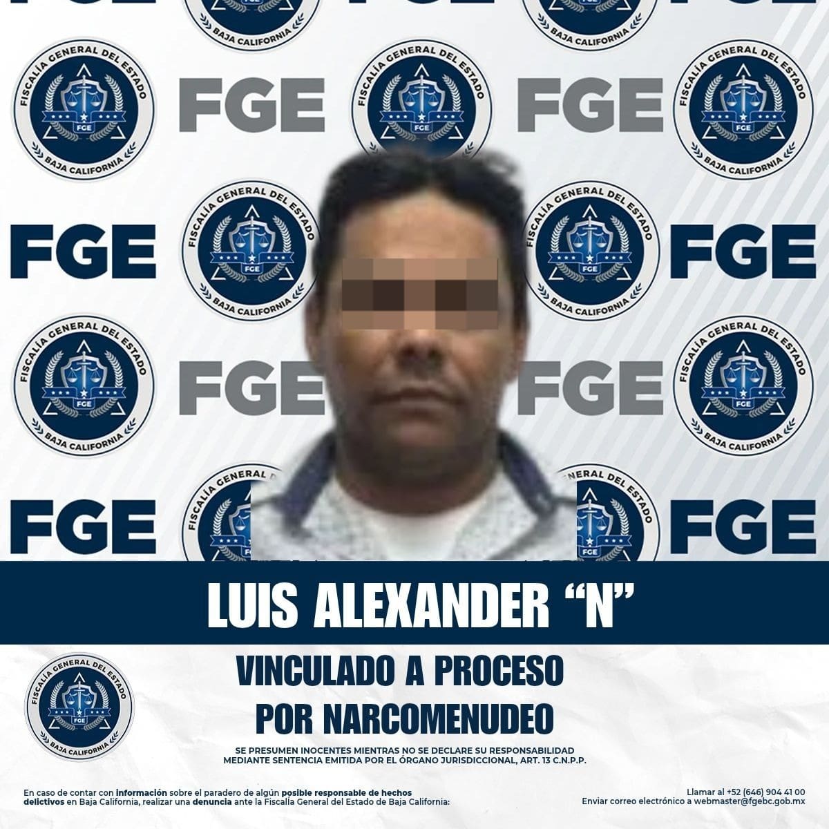 Luis Alexander “N” fue detenido en la colonia Vista Mar con 10 envoltorios de presunta droga y permanecerá en prisión preventiva. Foto: Cortesía