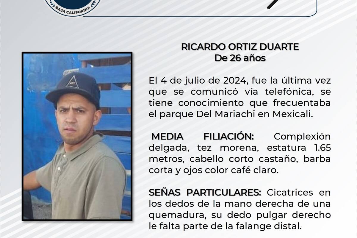 Solicitan apoyo para localizar a Ricardo Ortiz Duarte