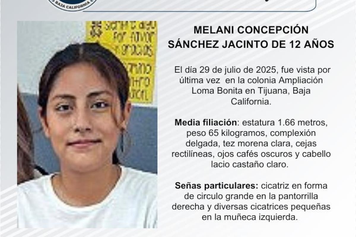 Se busca a Melani Concepción Sánchez Jacinto de 12 años