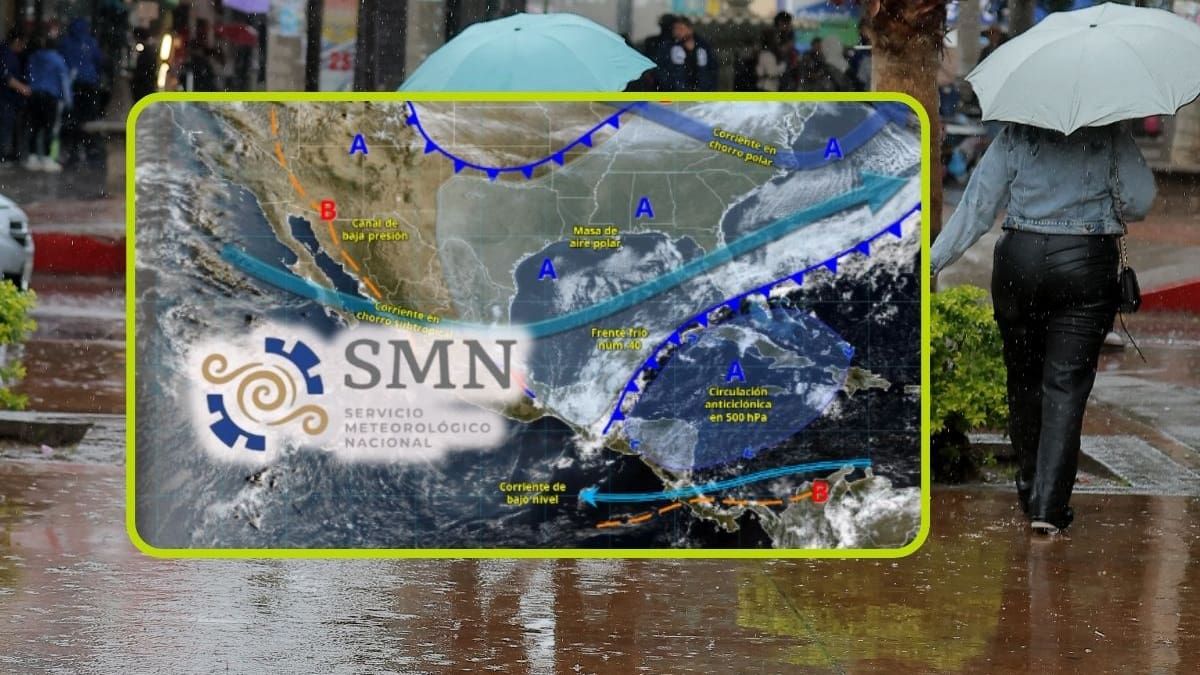 Frente frío 40 y su aire polar activarán lluvias de 50 a 75 mm el sábado y el domingo llegará otro frente con vientos de 70 km/h y frío de -5 °C