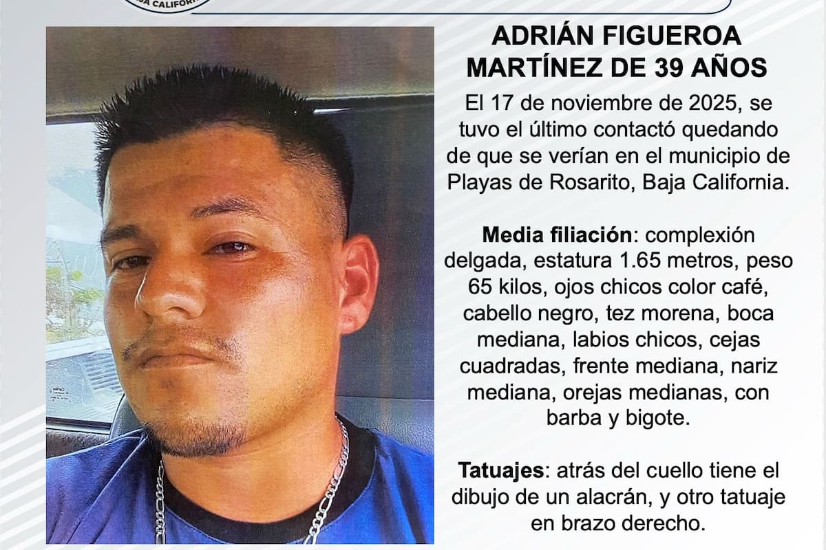 Se busca a Adrián Figueroa Martínez de 39 años de edad